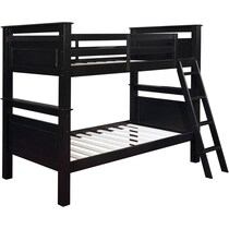 walker black twin over twin bunk bed   