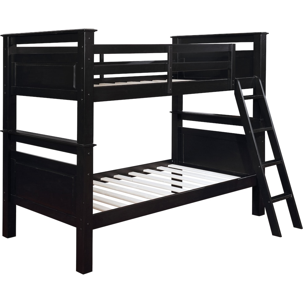 walker black twin over twin bunk bed   