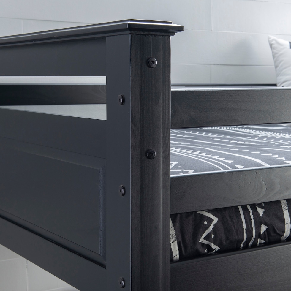 walker black twin over twin bunk bed   