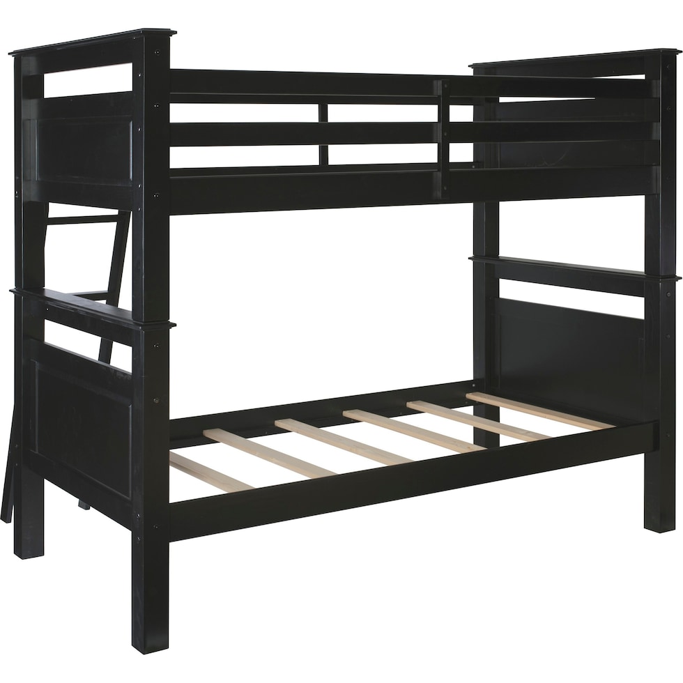 walker black twin over twin bunk bed   