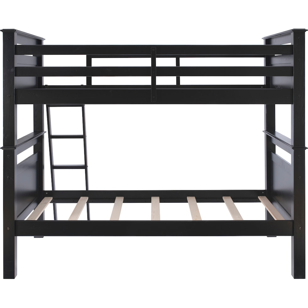 walker black twin over twin bunk bed   