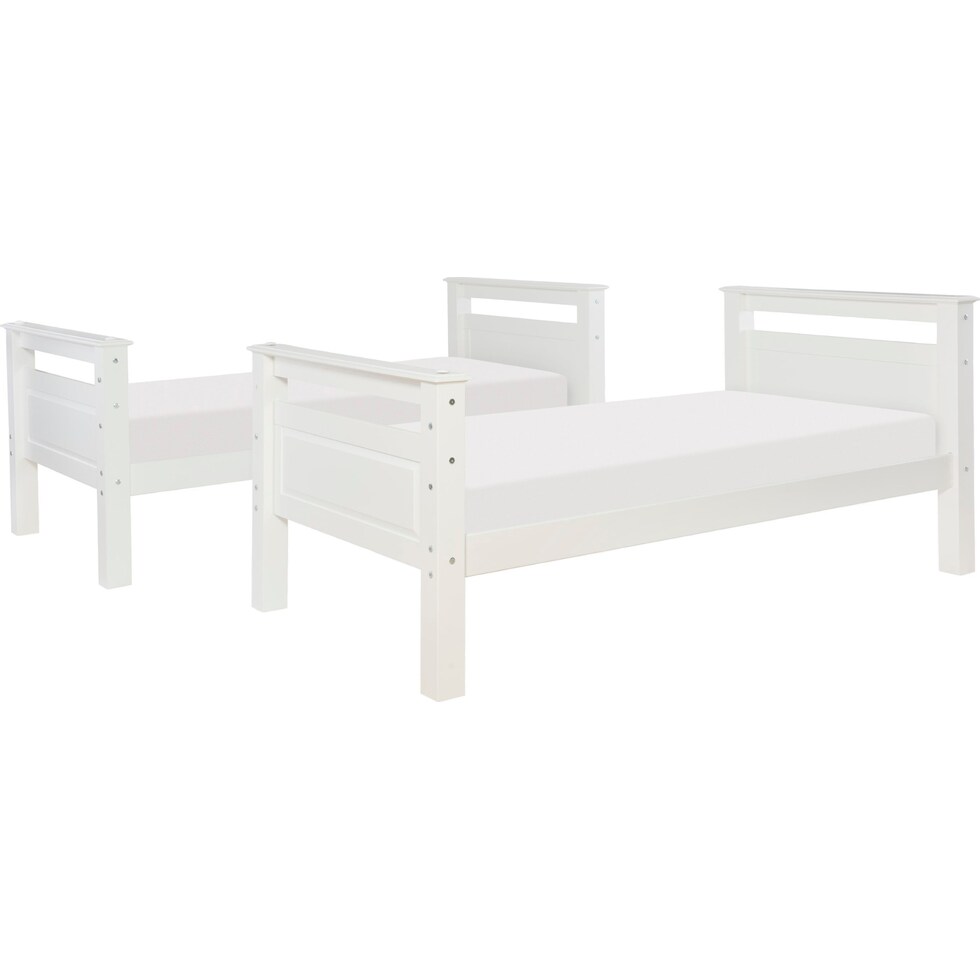 walker white twin over twin bunk bed   