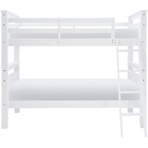 walker white twin over twin bunk bed   