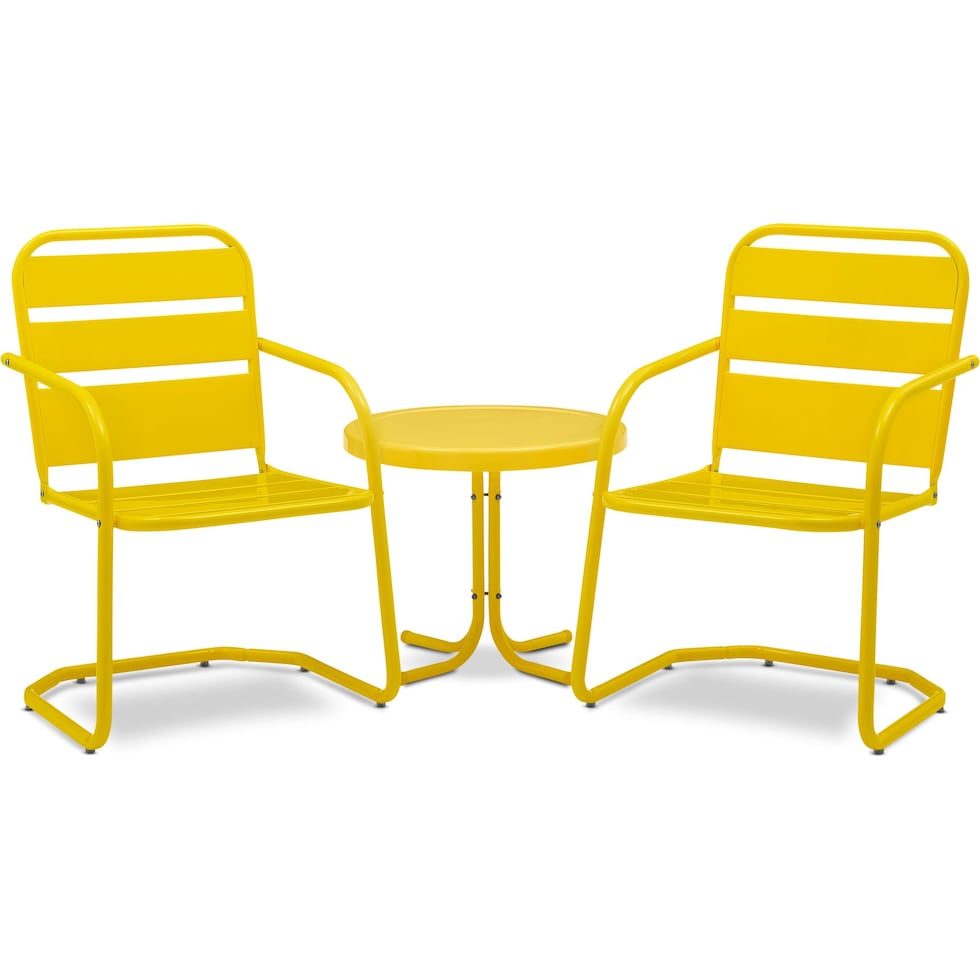 wallace yellow outdoor chair set   