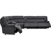 warner gray  pc power reclining sectional   