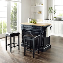 warren black kitchen island set   