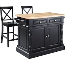 warren black kitchen island   