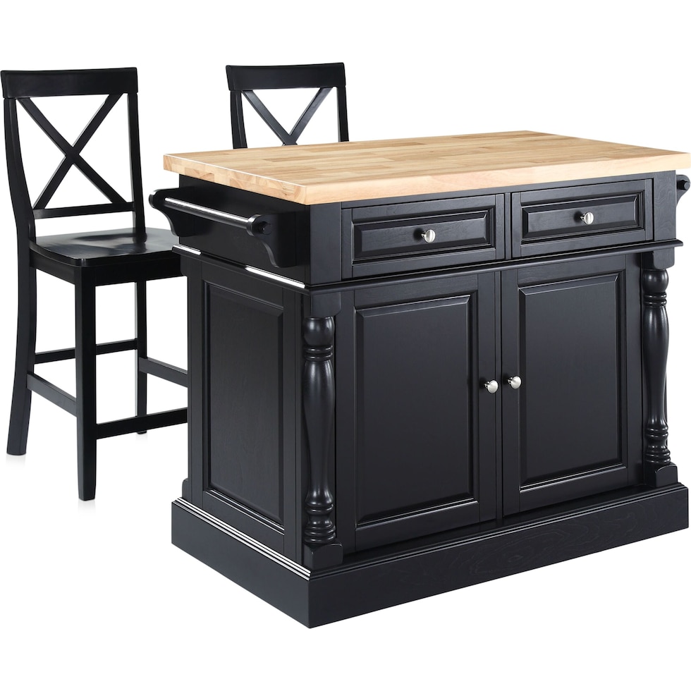 warren black kitchen island   