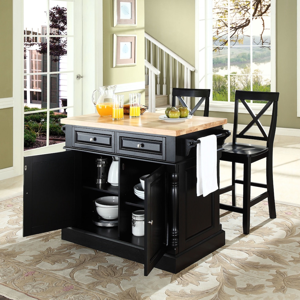 warren black kitchen island   