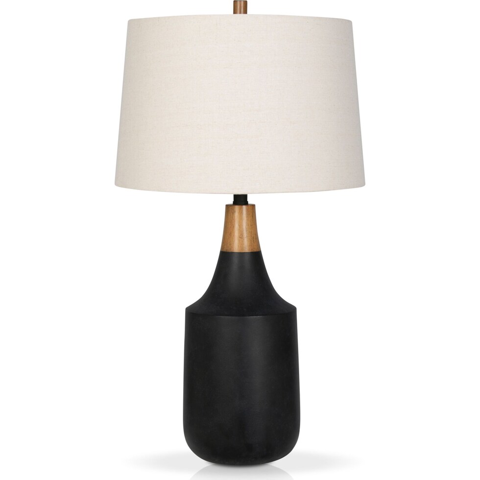 warren black table lamp   