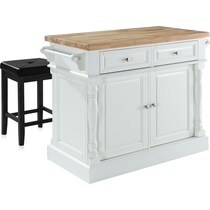warren white kitchen island set   