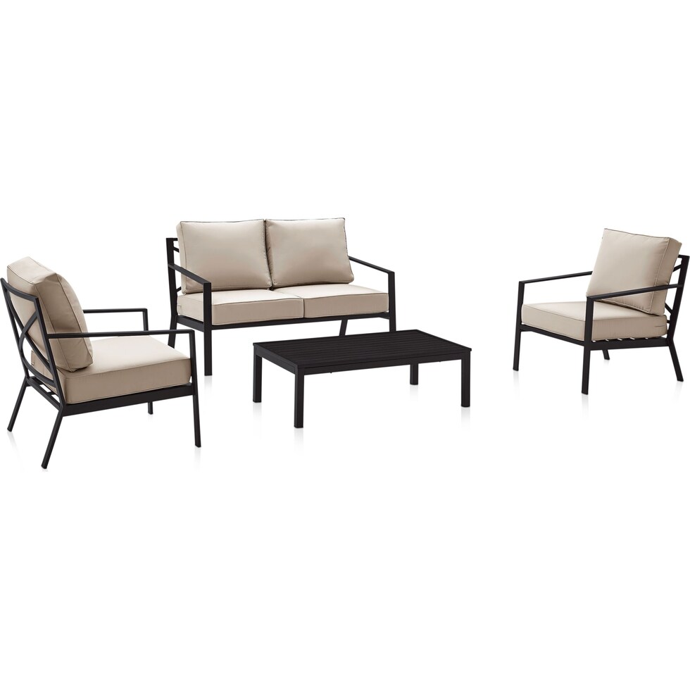 watson black outdoor loveseat set   