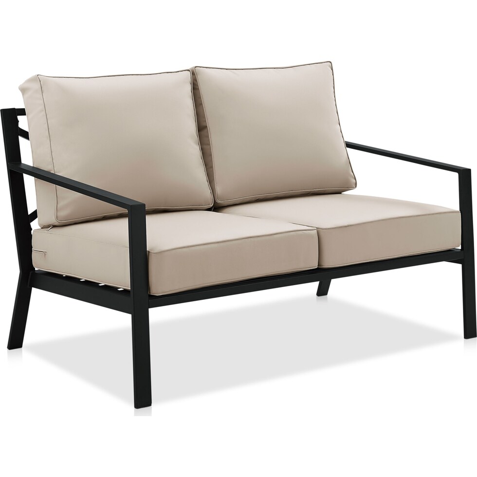watson black outdoor loveseat set   