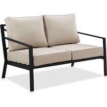 watson black outdoor loveseat set   