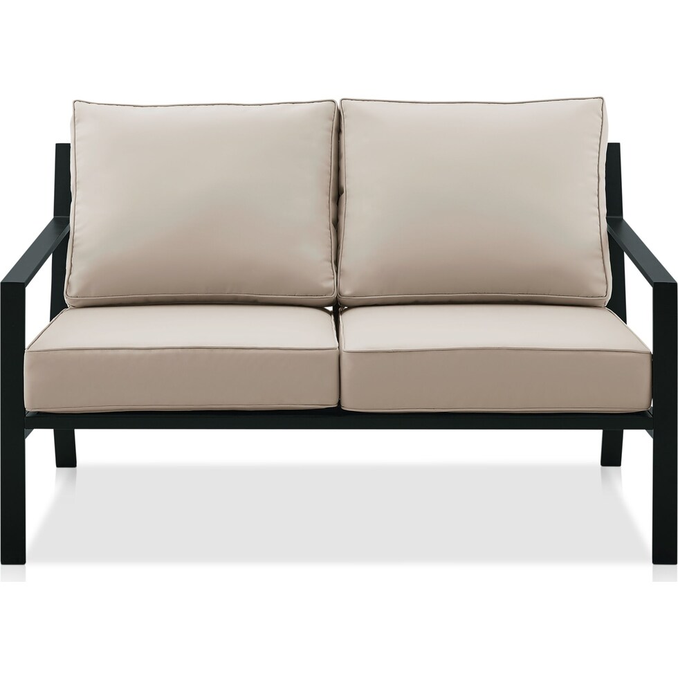 watson black outdoor loveseat set   