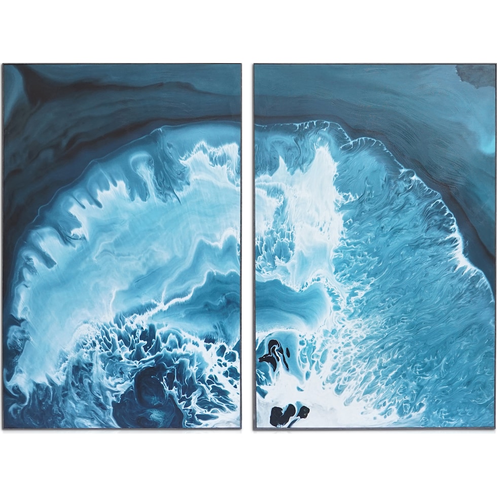 wave art blue wall art   