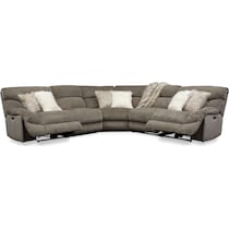 wave collection gray  pc power reclining sectional   