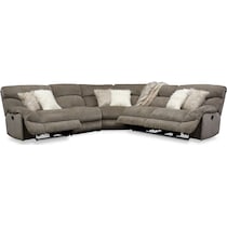 wave collection gray  pc reclining sectional   