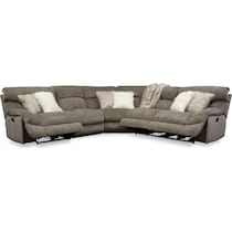 wave collection gray  pc reclining sectional   