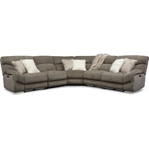 wave collection gray  pc power reclining sectional   