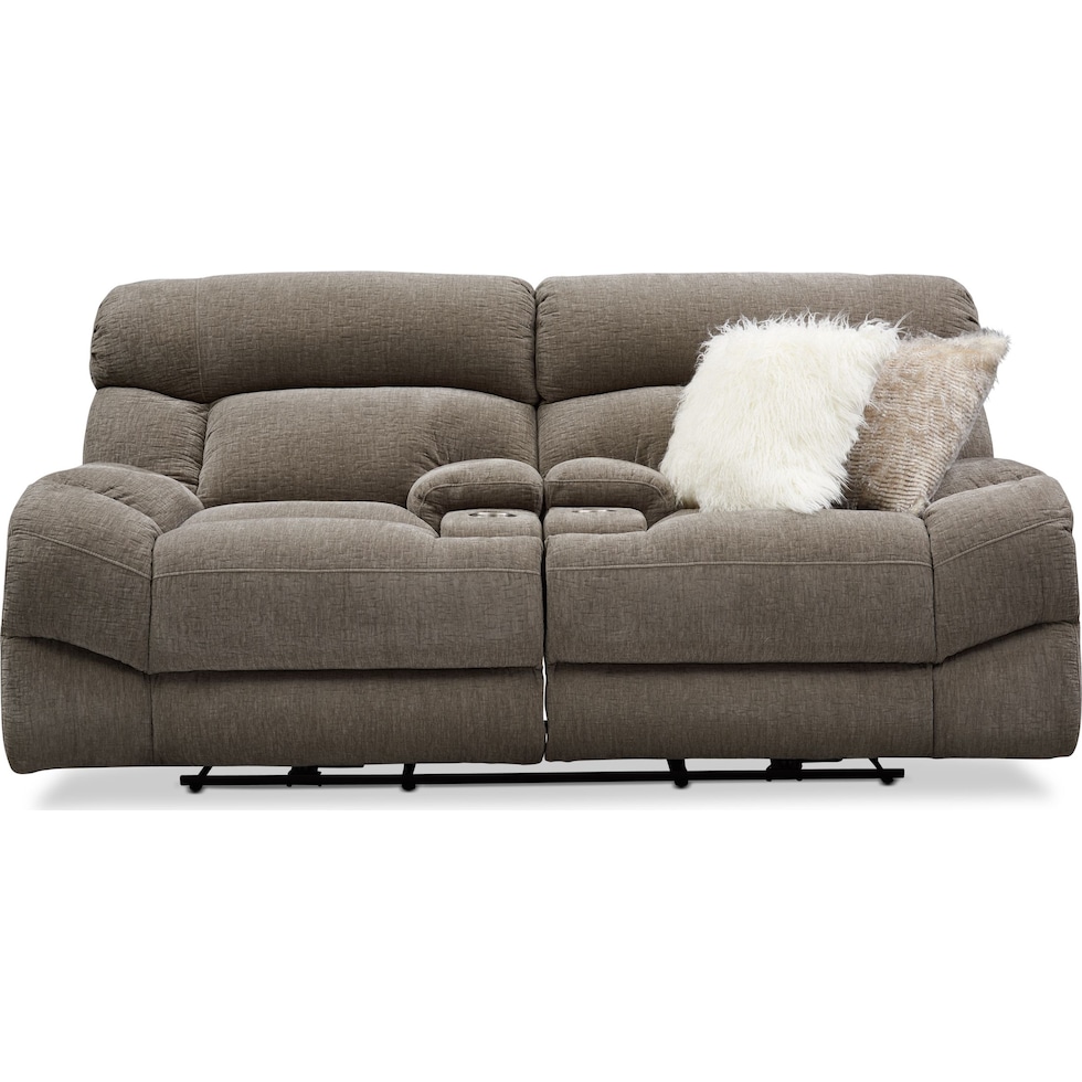 wave collection gray manual reclining loveseat   