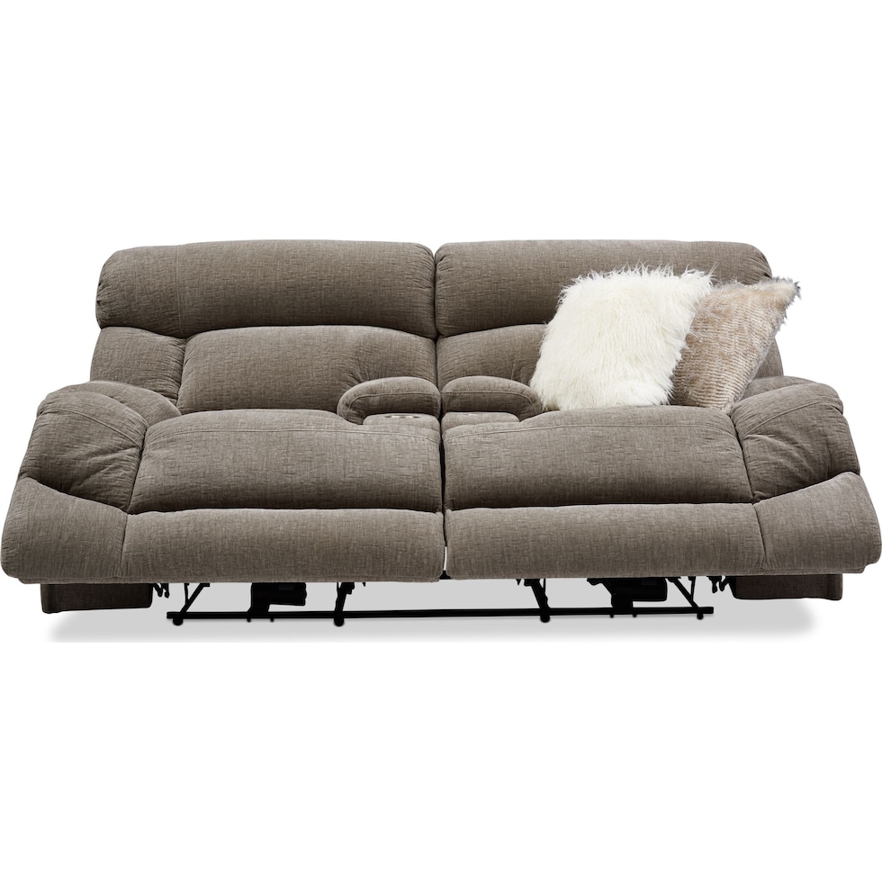 wave collection gray manual reclining loveseat   