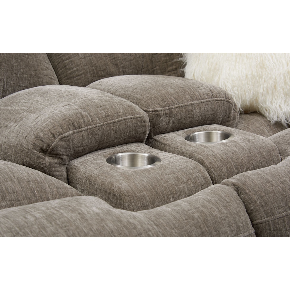 wave collection gray manual reclining loveseat   