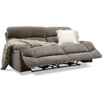 wave collection gray manual reclining sofa   