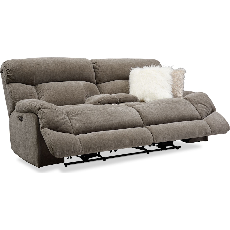 wave collection gray power reclining loveseat   