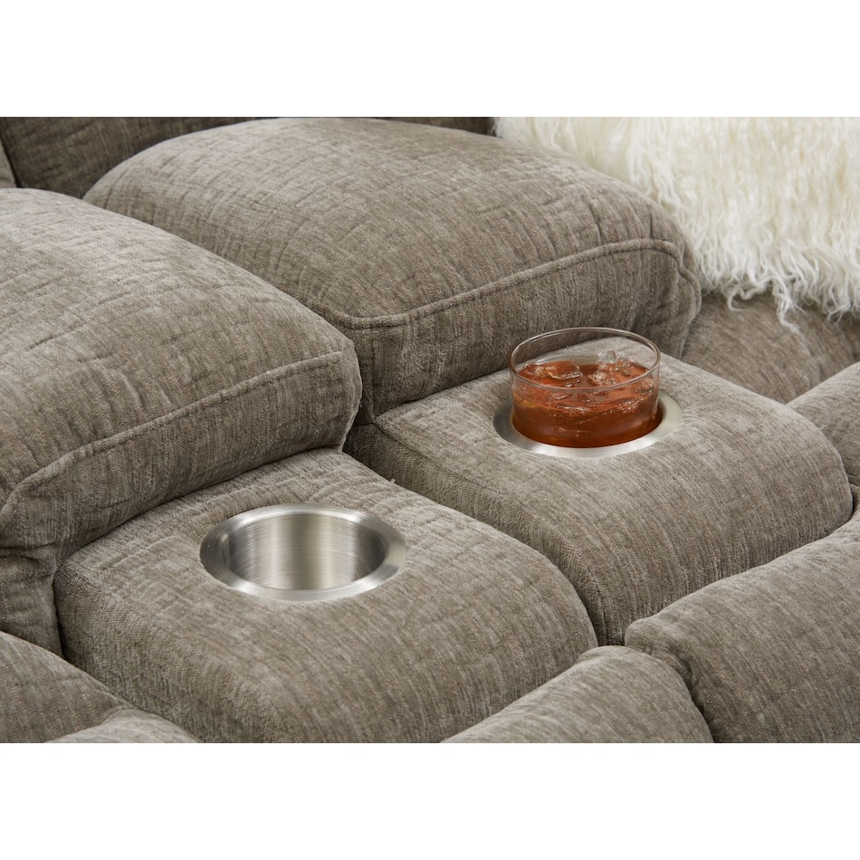 wave collection gray power reclining loveseat   