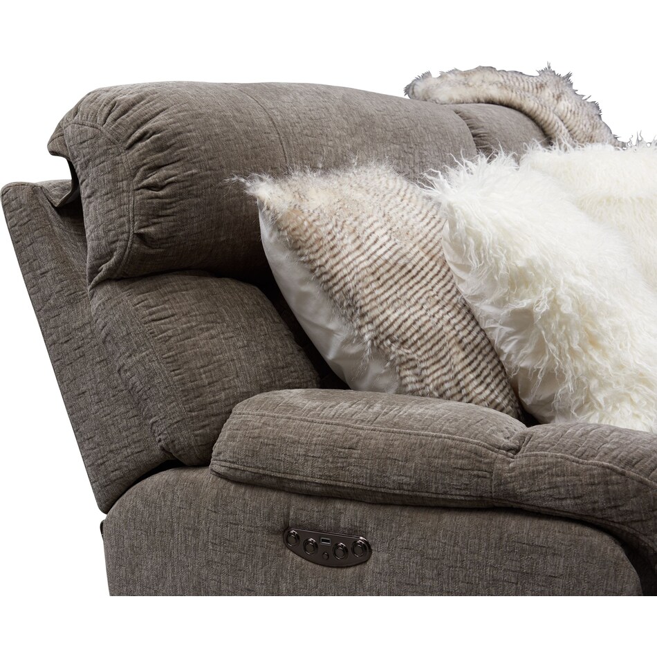 wave collection gray power reclining sofa   
