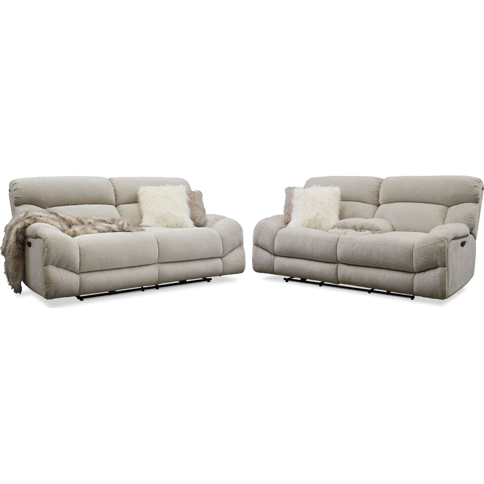 wave collection white  pc power reclining living room   