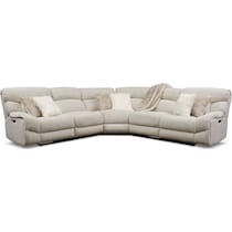 wave collection white  pc power reclining sectional   