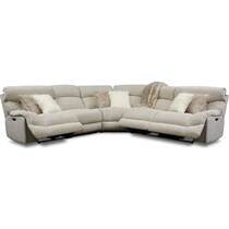 wave collection white  pc power reclining sectional   