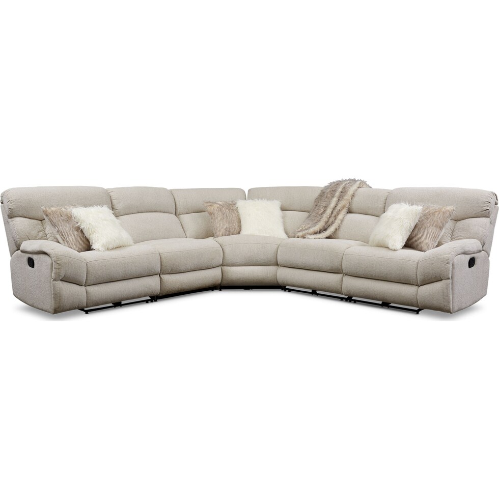 wave collection white  pc reclining sectional   