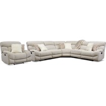 wave collection white  pc reclining sectional   
