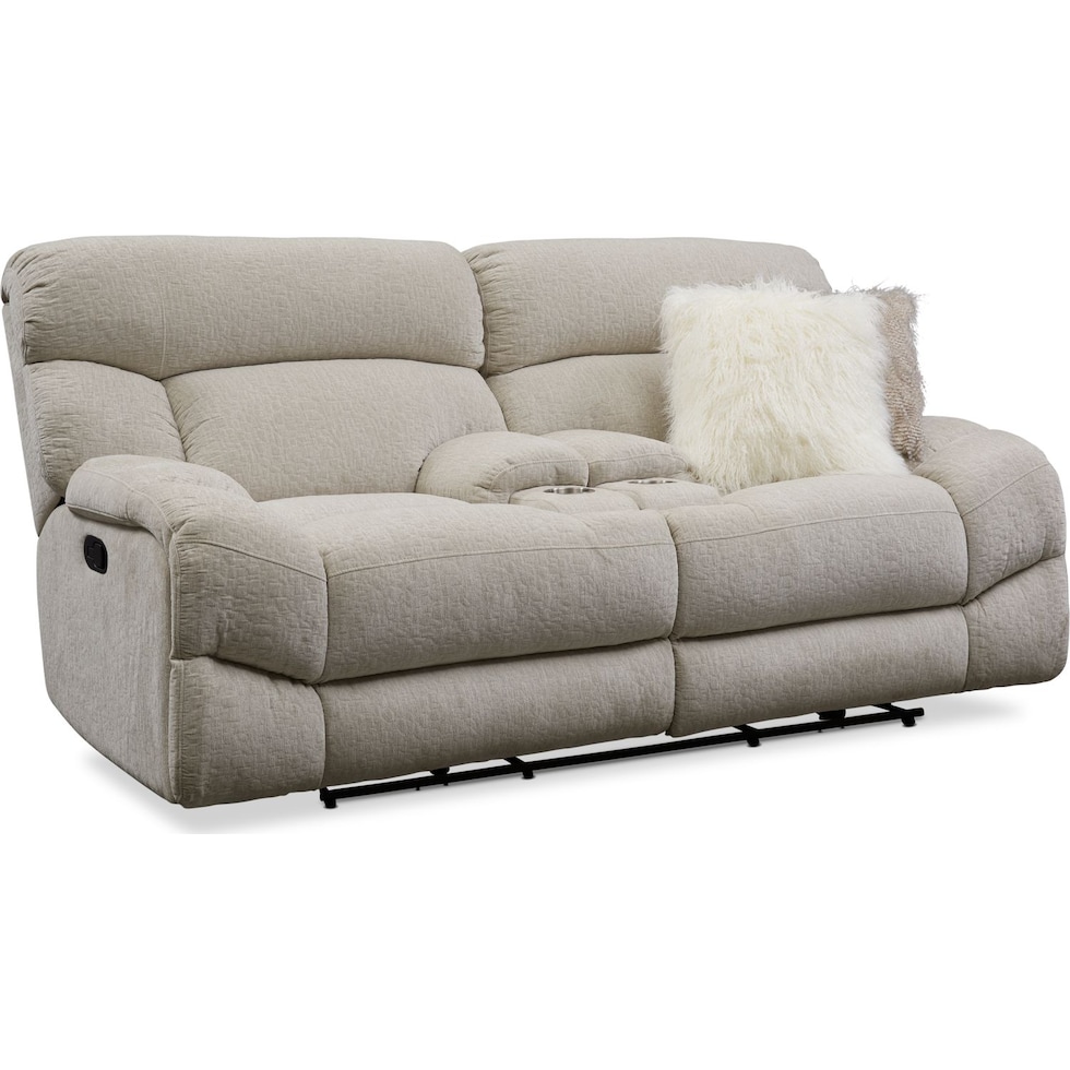 wave collection white manual reclining loveseat   