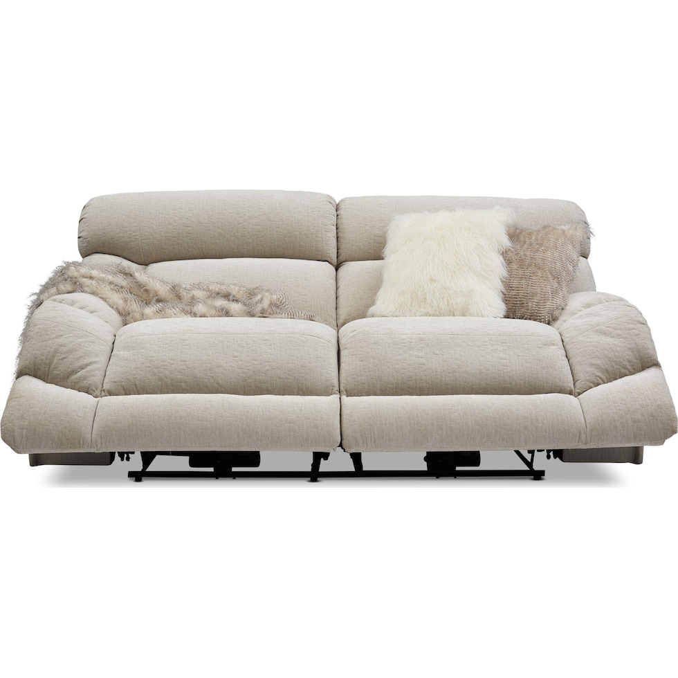 wave collection white manual reclining sofa   