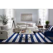 wave collection white manual reclining sofa   