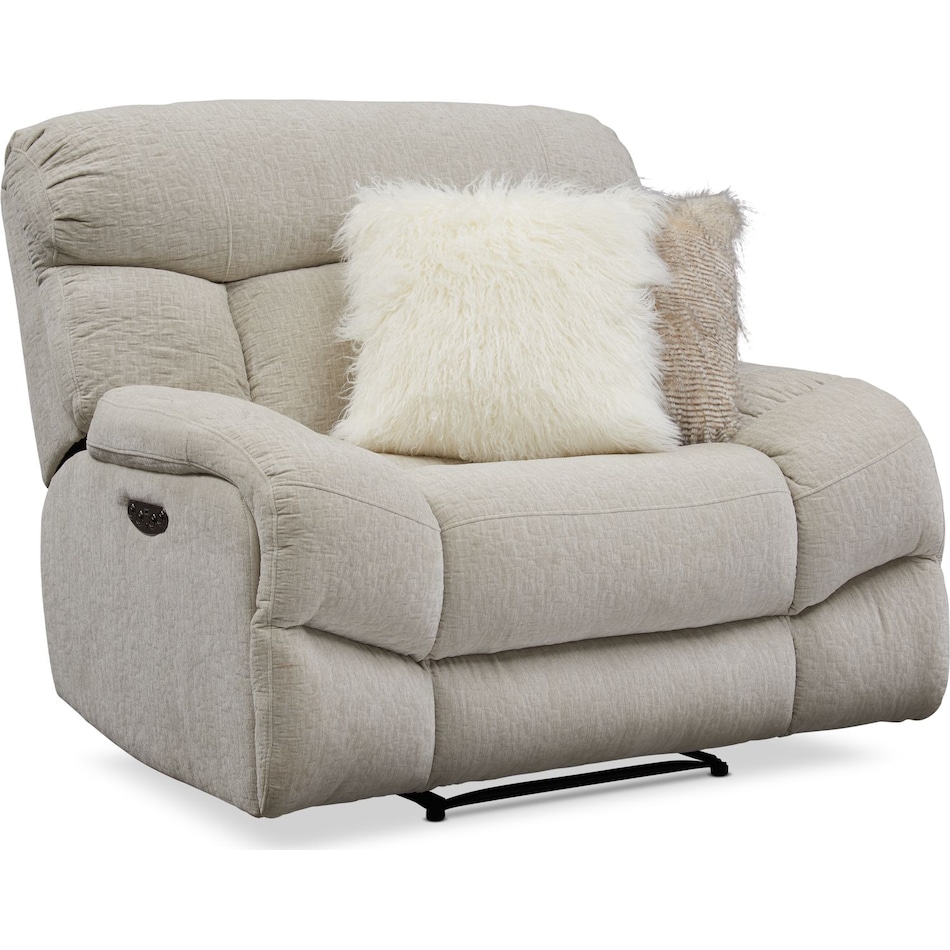 wave collection white power recliner   