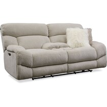 wave collection white power reclining loveseat   