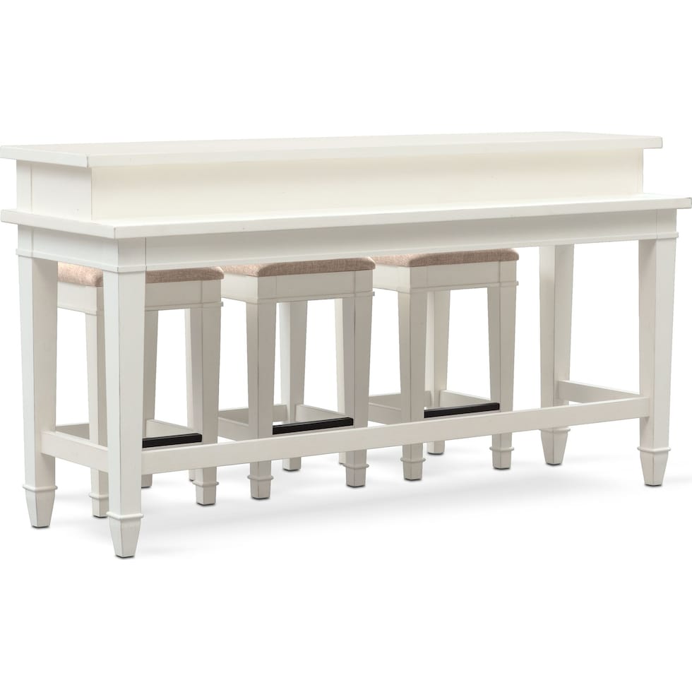 waverly white  pc sofa table set   