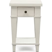 waverly white chairside table   
