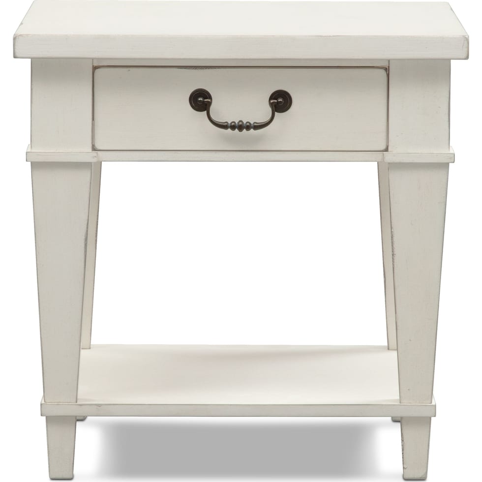 waverly white end table   