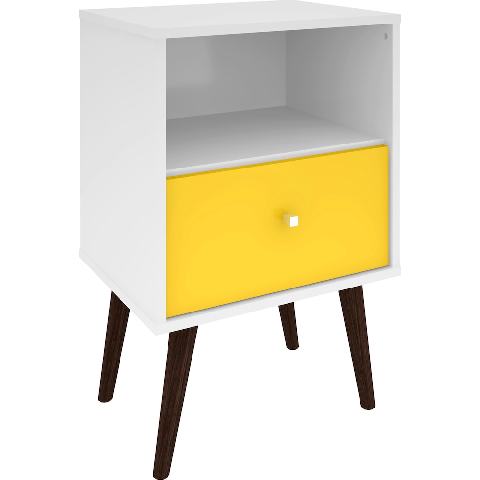 webb bedroom white yellow nightstand   