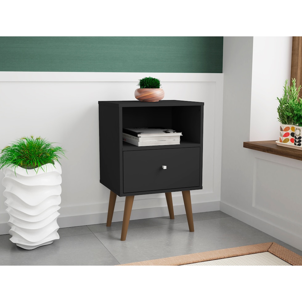 webb black nightstand   