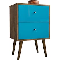 webb brown blue nightstand   