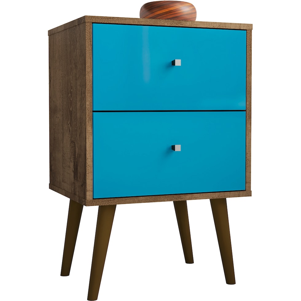 webb brown blue nightstand   