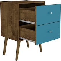 webb brown blue nightstand   