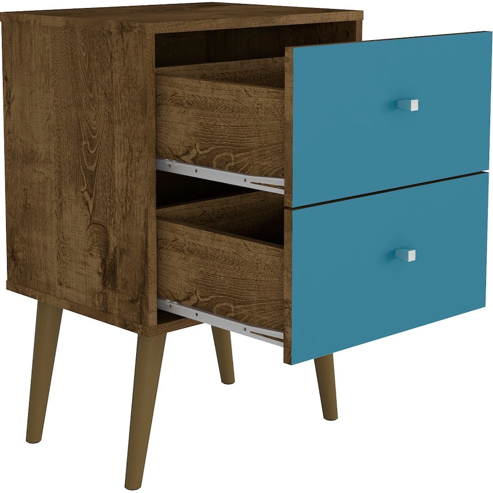 webb brown blue nightstand   